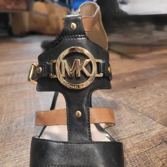Michael Kors Black and Brown Heeled Sandals - Picture 5 of 8